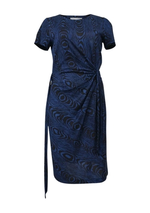 Dvf Vintage wood grain-printed dress - Blue