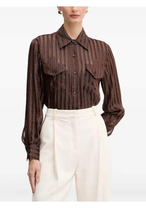 LUISA SPAGNOLI Limbo buttoned-striped shirt - Brown