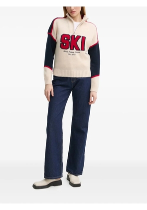 FROM FUTURE ski-graphic zip-up sweater - Neutrals