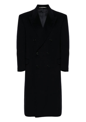 Pierre Cardin Pre-Owned 1970s double-breasted brushed coat - Blue