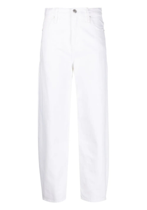 FRAME high-rise barrel jeans - White