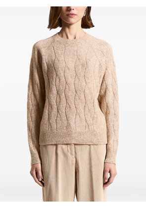 Peserico cable knit crew neck knitwear - Neutrals