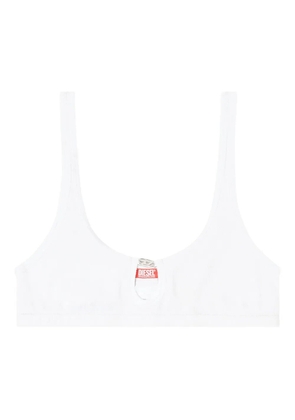 Diesel Ufsb Oval D-Rib cotton bra - White