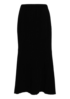 Self-Portrait ribbed-knit mermaid skirt - Black
