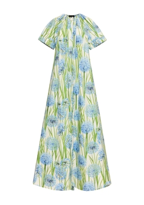 Oscar de la Renta floral-patter maxi dress - Blue