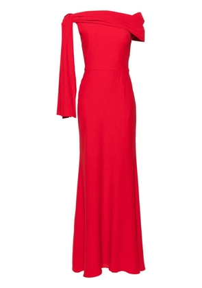 Alexander McQueen draped off-shoulder gown - Red
