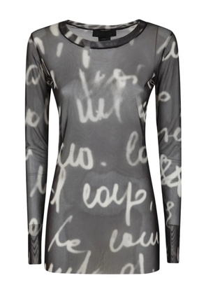 Maria Calderara text-print top - Black