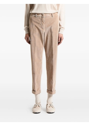 Peserico corduroy-texture cuffed trousers - Neutrals