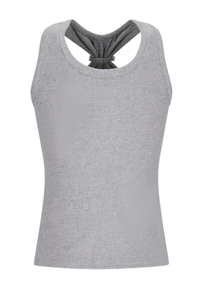 David Koma crystal-embellished ribbed top - Grey