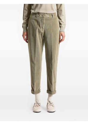 Peserico corduroy-texture cuffed trousers - Green