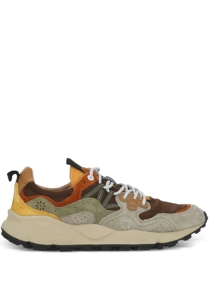 FLOWER MOUNTAIN Cutout Leather Trainer - Grey