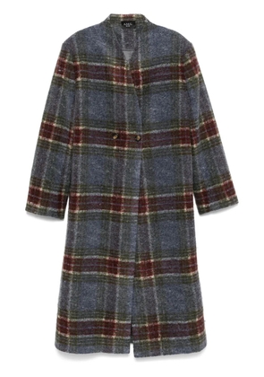 A.M.G. checked coat - Grey