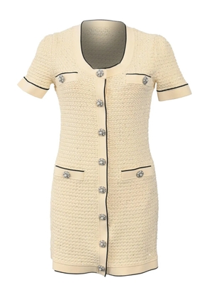 Self-Portrait sequin knitted mini dress - Neutrals