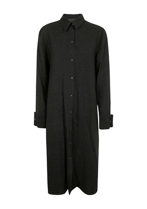 Maria Calderara striped button dress - Black