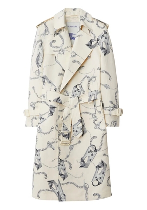 Burberry Knight Hardware tricotine trench coat - Neutrals