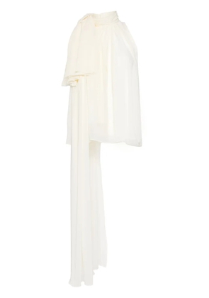Isabel Sanchis sash-detail georgette top - White