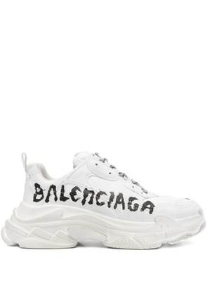 Balenciaga Triple S graffiti-print chunky sneakers - White