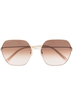 Gucci Eyewear geometric-frame hexagonal sunglasses - Gold