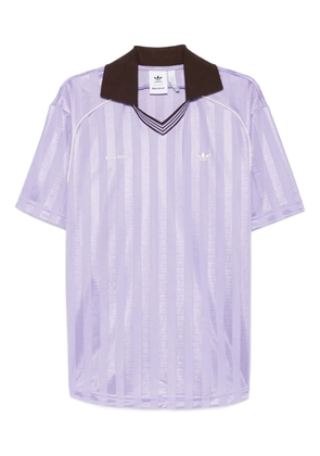 adidas Wales Bonner Football striped collared t-shirt - Purple