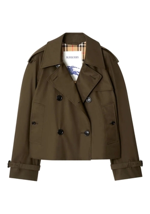 Burberry double-breasted cropped trench jacket - Green