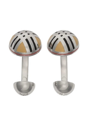 Burberry check-pattern cufflinks - Silver
