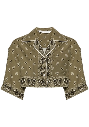 Palm Angels paisley-print cropped shirt - Green