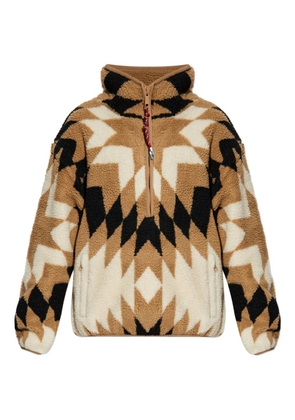 The Upside Harlow geometric-pattern half-zip ski top - Neutrals