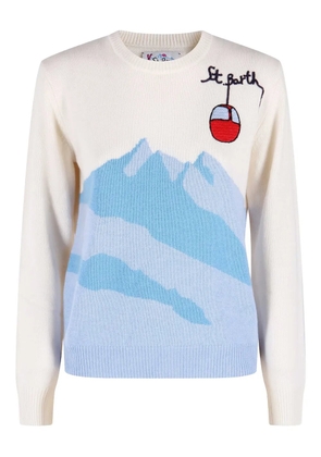 MC2 Saint Barth mountain-embroidered crew-neck sweater - Neutrals