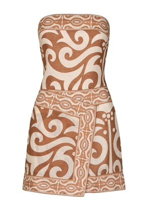 Johanna Ortiz Raíz Ritual patterned mini dress - Brown