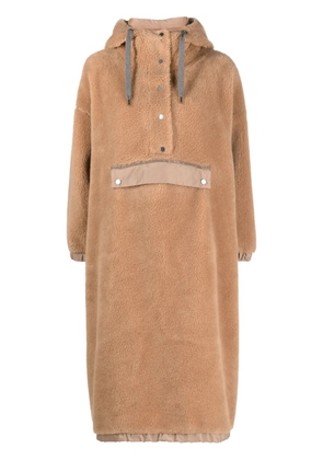 Brunello Cucinelli faux-fur midi cape - Brown