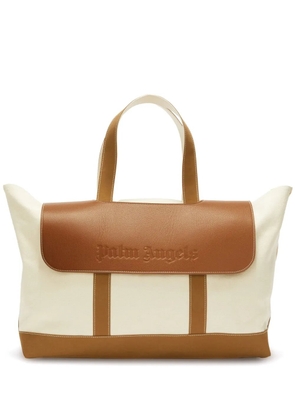 Palm Angels Classic logo-debossed tote bag - Neutrals