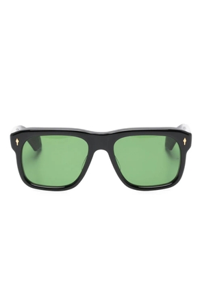 Jacques Marie Mage rectangle detail sunglasses - Black