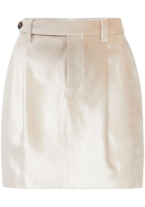 Brunello Cucinelli pearlescent-finish tailored miniskirt - Neutrals