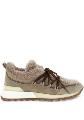 Brunello Cucinelli monile fur-lined trainers - Neutrals