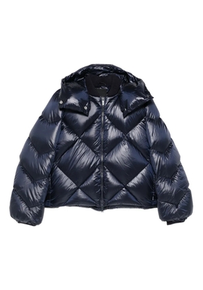 Add quilted hooded jacket - Blue