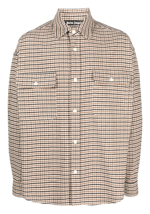 Palm Angels plaid-checked button-up shirt - Brown