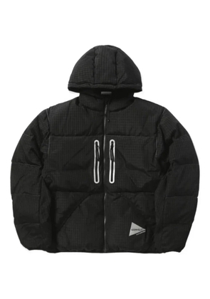 and Wander hooded checked jacket - Black