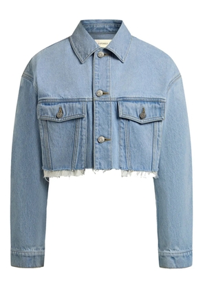 12 STOREEZ frayed-hem denim jacket - Blue