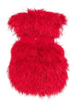 Loulou faux-fur mini dress - Red