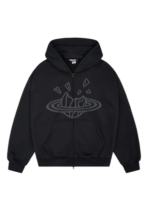 BROKEN PLANET zip-up graphic hoodie - Black