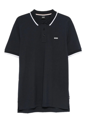 BOSS button trim polo shirt - Blue