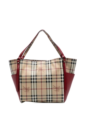 Burberry Pre-Owned 2000-2017 Small Leather Trimmed Haymarket Check Coated Canvas Canterbury tote bag - Brown