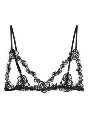 Fleur Du Mal Fleur guipure ouvert bralette - Black
