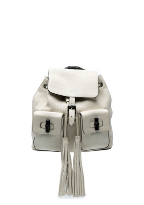 Gucci Pre-Owned 2016-2025 Leather Bamboo Tassel backpack - White