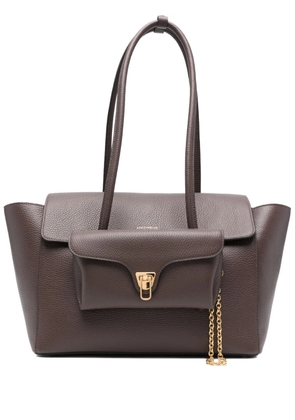 Coccinelle Double Beat leather tote bag - Brown