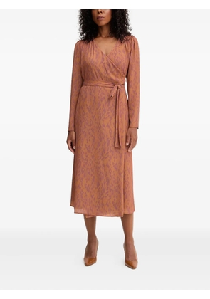 Silvian Heach long-sleeve tie midi dress - Brown
