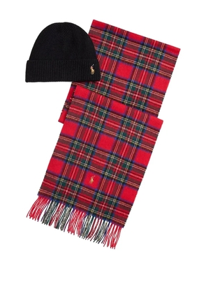 Polo Ralph Lauren logo-embroidered beanie hat set - Black