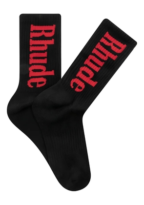 RHUDE logo-detail socks - Black