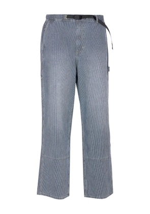 Gramicci striped-pattern belted-waist trousers - Blue
