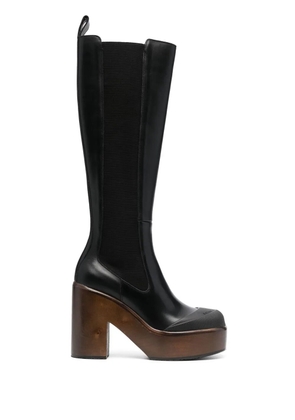 Bally 120mm leather platform boots - Black